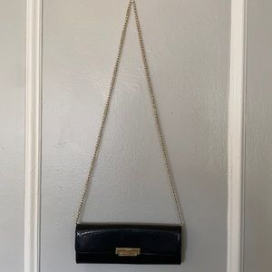 BCBG Black snake skin clutch